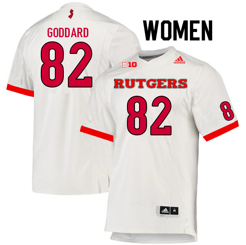 Women #82 Myles Goddard Rutgers Scarlet Knights College Football Jerseys Sale-White - Click Image to Close